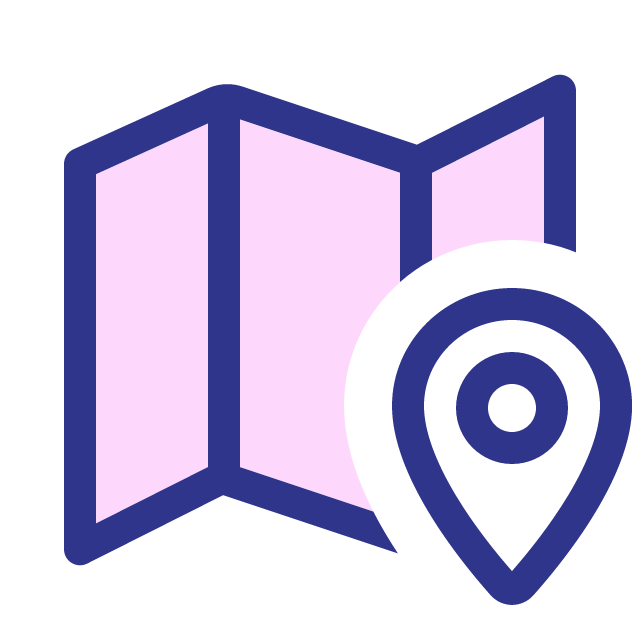 Image icon of a map and location pin
